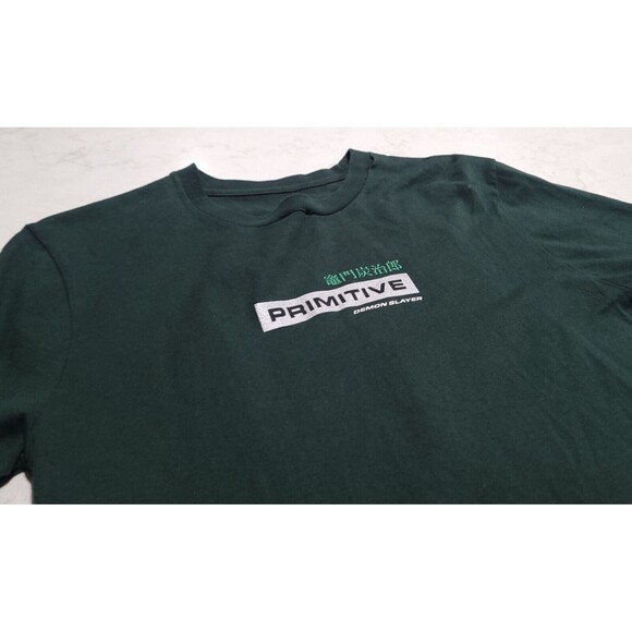 Primitive x Demon Slayer Tanjiro Dirty P" Small Forest Green T-Shirt DAMAGED - Picture 6 of 12